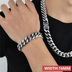 Stainless Steel Cuban Bracelet Miami Rectangle