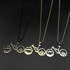 Mountain Bike Pendant Necklace — Stainless Steel