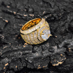 Iced Out CZ Surface Ring Stainless Steel