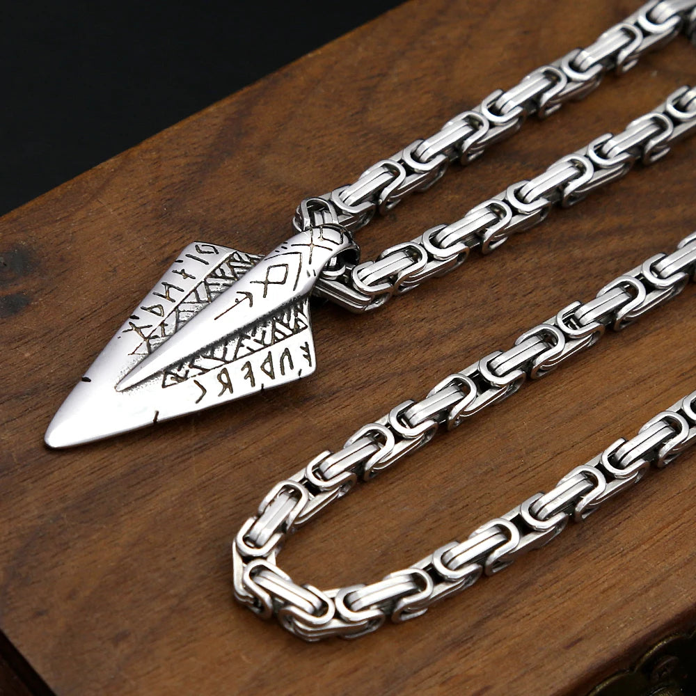 Viking Spear Stainless Steel Pendant Necklace