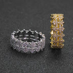 Cross Iced Out Cuban Ring Stainless Steel