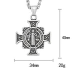 Fashion Retro Christ Jesus Necklace Stainless Steel Rune Cross Pendant For Men Women Punk Amulet Jewelry Gift