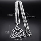 Celtic Knot Trinity Pendant Necklace — Stainless Steel