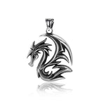 Korean Style Hollow Flame Dragon Pendant Necklace Punk Stainless Steel Biker Men Pendant Chain Fashion Jewelry Gifts