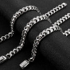9MM Wide Curb Link Chain Man Bracelet for Men In Polished Stainless Steel Men's Wrist Bracelets On Hand Jewelry Mannen