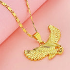 Luxury 24K 9999 Pure Gold real gold Necklace Big Show Grand Eagle Pendant Necklace