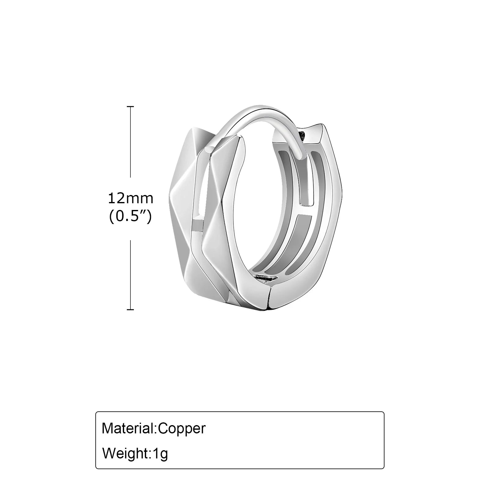 Geometric Hoop Earrings — Stainless Steel