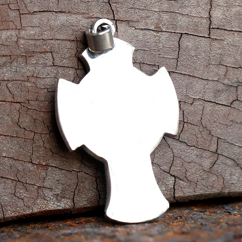 Vintage 2024 New Dropshipping Men's 316L Stainless Steel Saint Michael Pendant Necklace Lucky Chain Jewelry Man or Women Gift