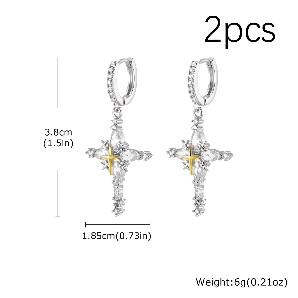 Classic Texture Cross Pendant Earrings for Men, Stainless Steel Jesus Drop Dangle Earrings, Unique Religious Ear Jewelry Gifts