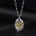 Vintage Boundless Joy Stone Pendant For Men Jewelry Ethnic Style Lucky Chain Necklace Male Personality Sweater Accessories
