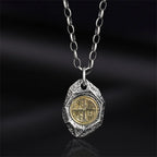 Vintage Boundless Joy Stone Pendant For Men Jewelry Ethnic Style Lucky Chain Necklace Male Personality Sweater Accessories