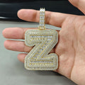 UWIN Customized Initials Baguettecz Pendant Necklaces Iced Out 2 Tone Letters Charms for Men Fashion Jewelry