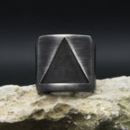 Valknut Steel Ring Vintage Triangle Punk Party