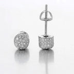 Iced Out Cylindrical Stud Earrings — Gold