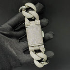 Nuoya Custom Flip Clasp Bubble Cuban Chain Iced Out Necklace Full Pave Cubic Zirconia Big Heavy Cuban Bracelet Men Gift