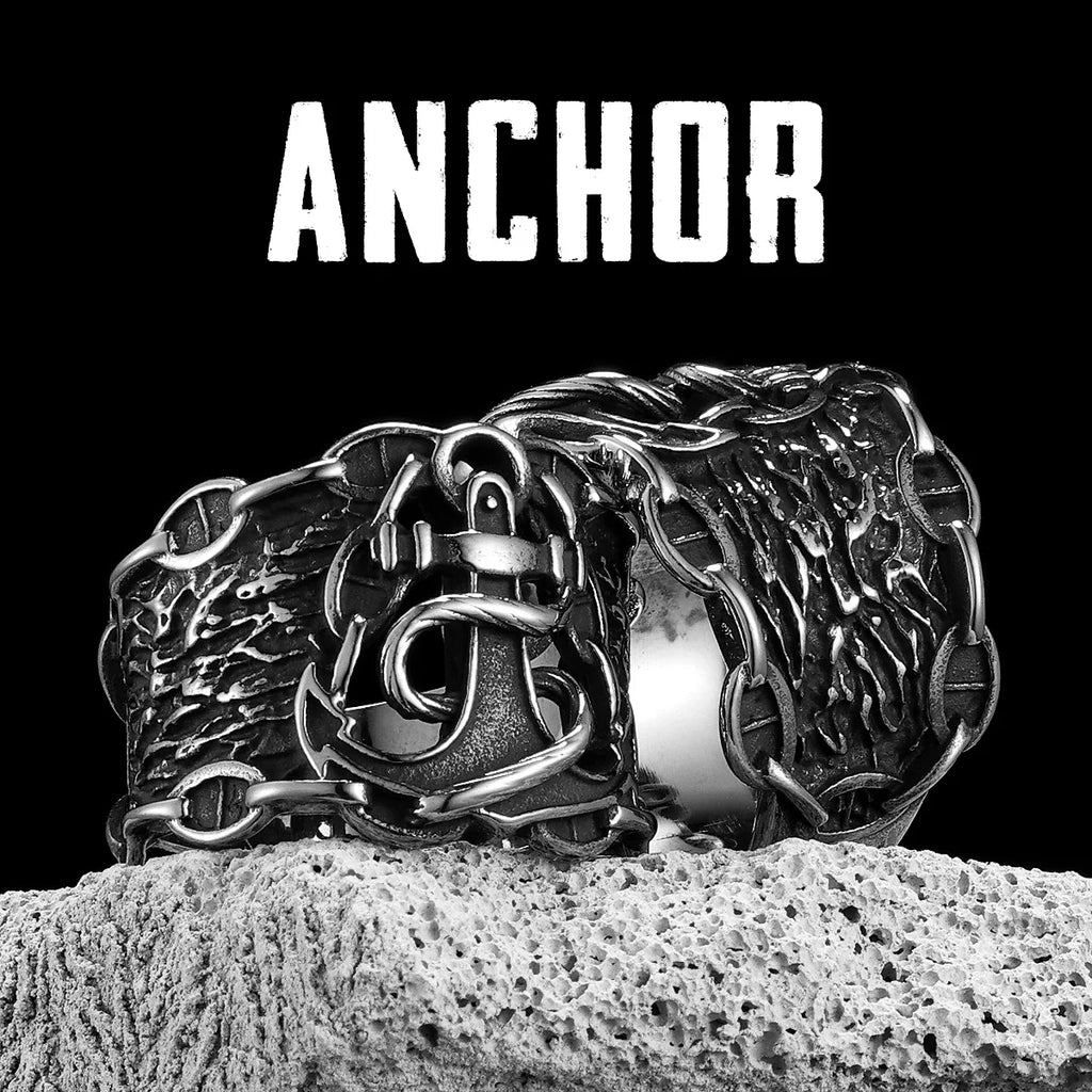 Anchor Sailor Ring — Stainless Steel