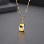 Letter Pendant Square Chain — Gold