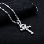 Iced Out Cross Pendant — 925 Silver