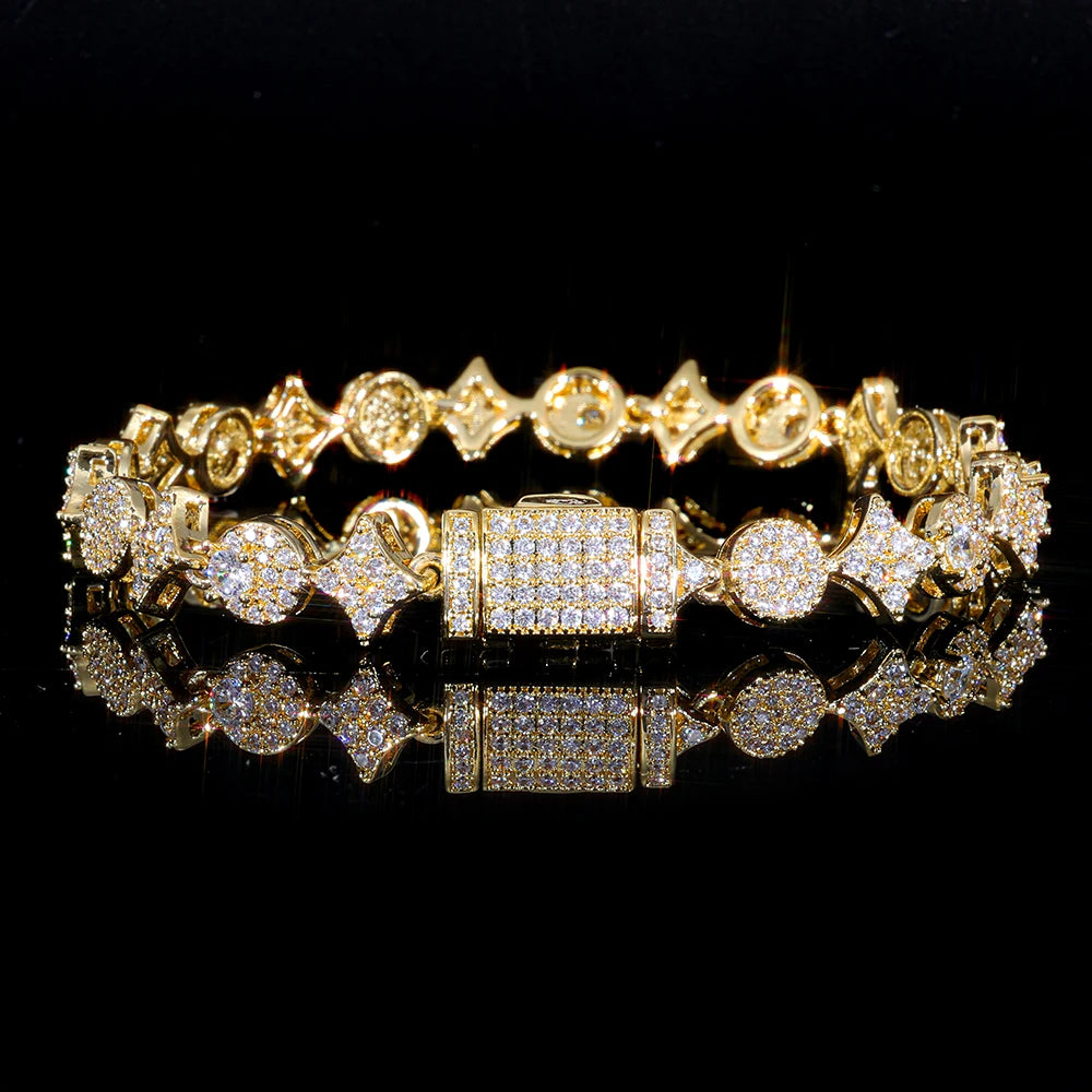 Tennis Bracelet Stainless Steel Round Cut Iced Out
