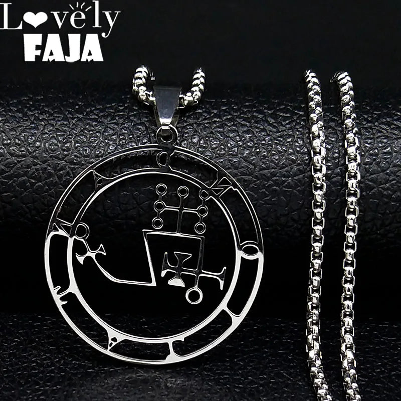 Demon Seal Pendant — Silver Stainless