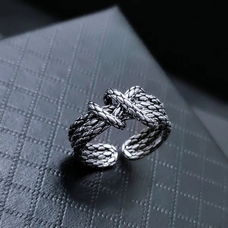 Steel Ring Japanese Korean Versatile Trend Weaving