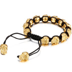 Handmade Braided Man Bracelet Skull Beads On Hand Bands Bracelets for Men Punk Gothic Stainless Steel Men's Jewelry