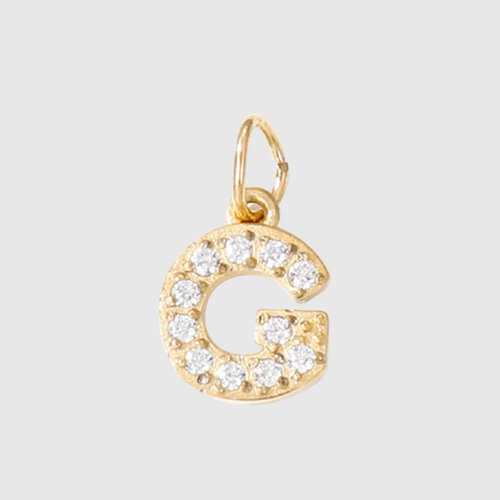 Letter Charm Pendant Necklace — Gold Iced