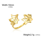 Skyrim Punk Spider Web Ring for Women Men Stainless Steel Creative Open Adjustable Rings Halloween Jewelry Gift