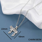 YILUOCD Chai Jewish Pendent Necklace for Women Zirconia Hebrew Letter Hai Pendent Religious Supernatural Talisman Amulet Jewelry