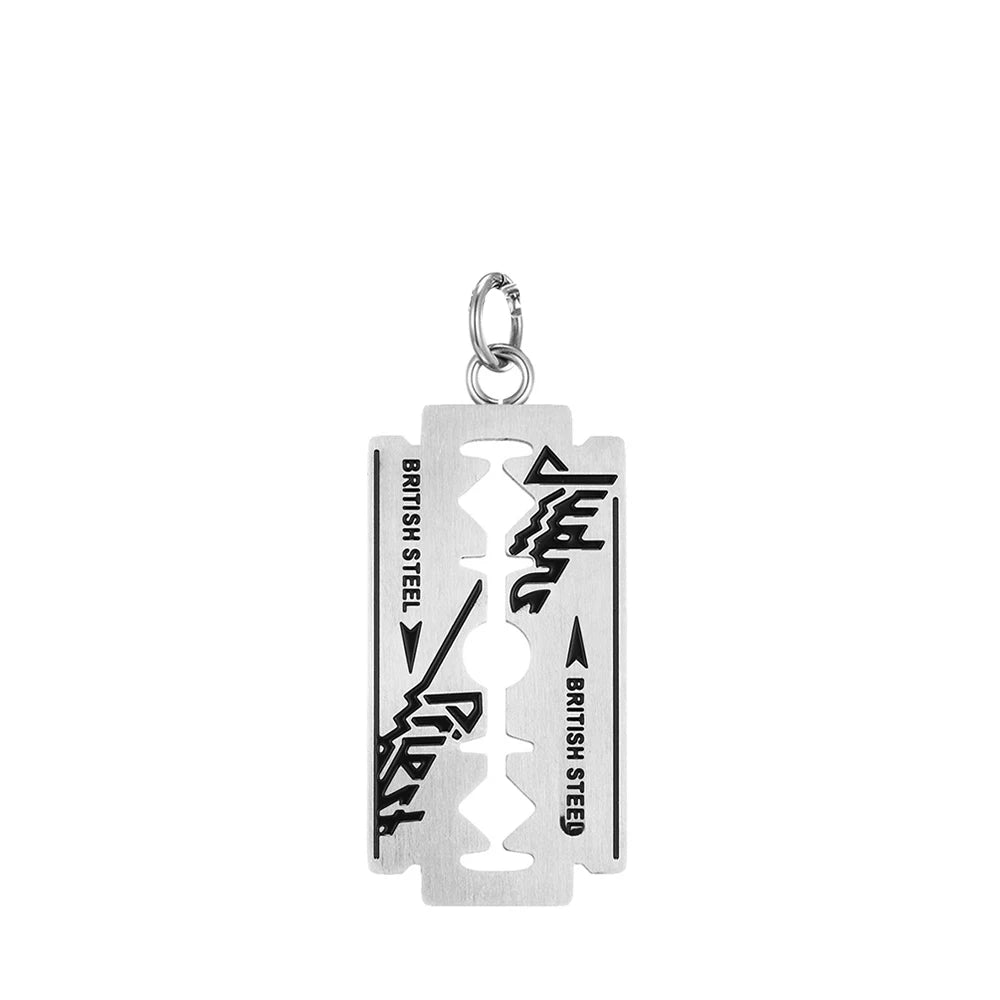 Punk Hip Hop Music Band Judas Priest Necklace Razor Shape Pendant Men Women Chain Necklace Friendship Gift Jewelry Wholesale