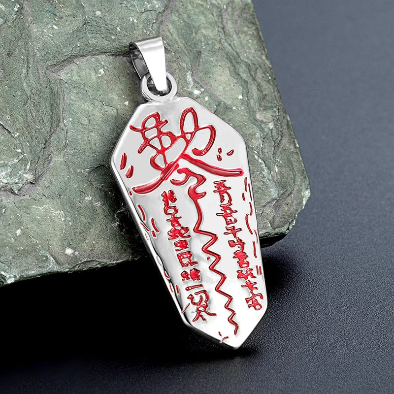 Yin Yang Runes Amulet Pendant Necklace — Two-Tone Sweater Chain