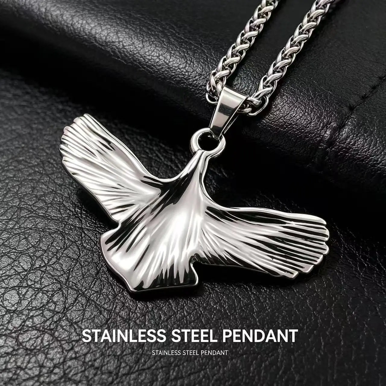 Viking Raven Stainless Steel Pendant Necklace