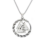 Dragon Valknut Pendant — Stainless Steel