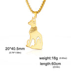 Egyptian Goddess Cat Bastet Pendant Necklace For Women Men Stainless Steel Ancient Egypt Animal Choker Box Chain