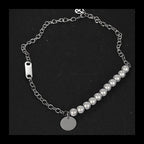Pearl Round Brand Necklace — Stainless