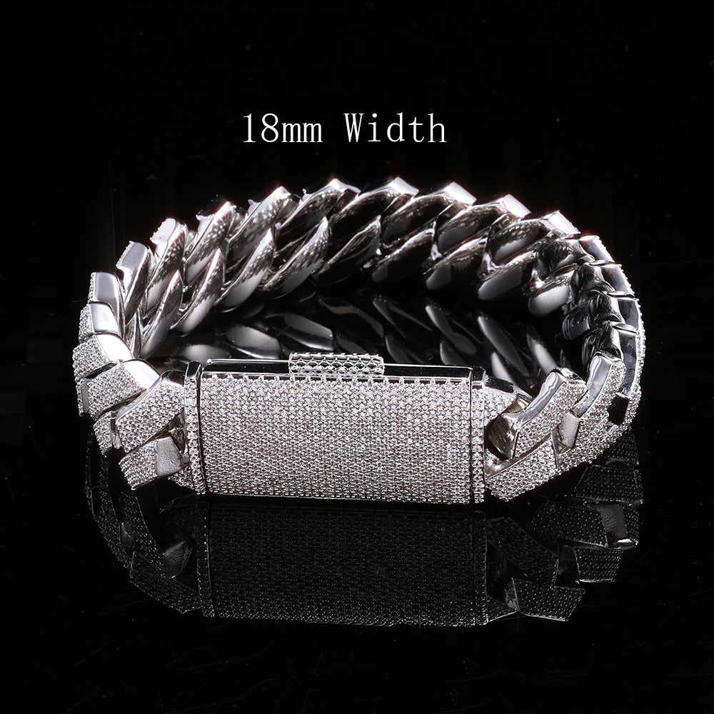 Iced Out Cuban Bracelet Stainless Steel 18/22MM