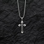 Gothic Cross Steel Pendant European American Retro