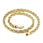 4/6/8mm Width Long Stainless Steel Minimalist Twist Rope Chain Necklace For Men Available in Gold Color Jewelry