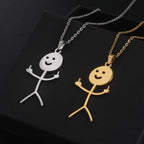 Middle Finger Pendant Necklace — Stainless Steel