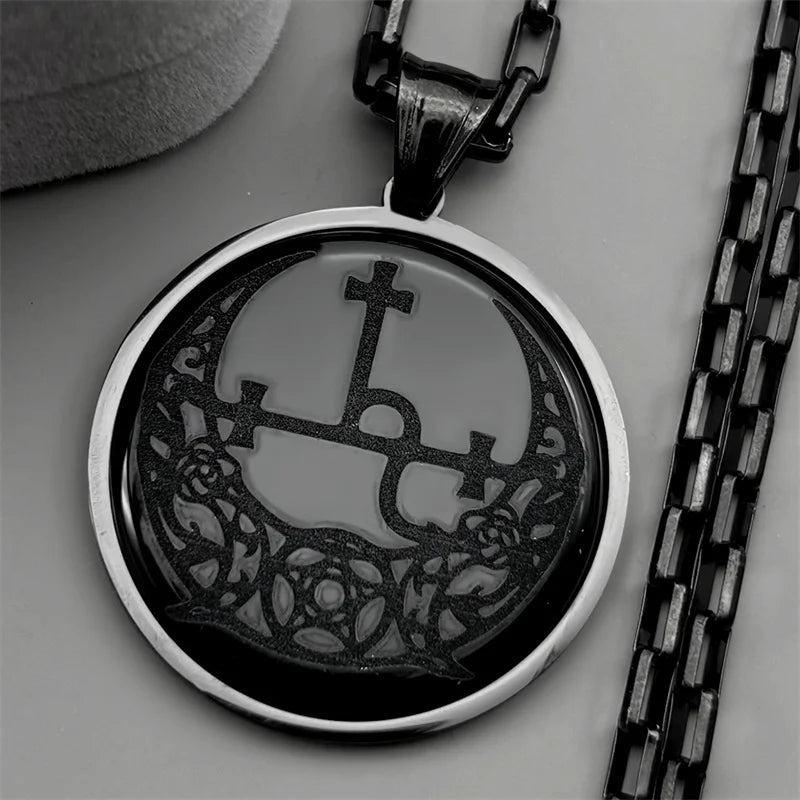 Star Demon Steel Pendant Witchcraft Triple Moon