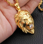 Domineering Ferocious Tiger Head Pendant Stainless Steel Animal Necklace Men's Punk Trend Cool Jewelry Boy Gift