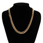 Simple Stainless Steel Cuban Chain Necklace for Men Gold Silver Color Metal Chain On The Neck Choker Jewelry Party Male DIY Gift