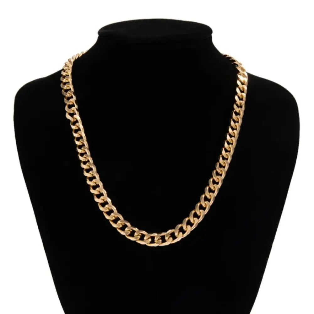 Simple Stainless Steel Cuban Chain Necklace for Men Gold Silver Color Metal Chain On The Neck Choker Jewelry Party Male DIY Gift