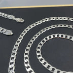 Men's 925 Sterling Silver Necklace 2/4/6/8/10/12MM 40-75cm Face Chain Necklace Lobster Clasp Men Women Engagement
