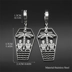 Skull Steel Earrings Dark Punk Coffin Hand Hoop