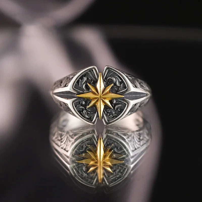 New Polaris Vintage Retro Star Ring for Men Adjustable Minimalist Tail Knuckle Hipster Jewelry Gift Idea Jewelry