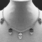 Skull Tassel Pendant Necklace — Stainless