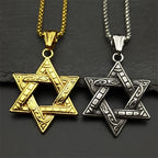 Star Two-Tone Pendant Jewish David Israel Hexagram