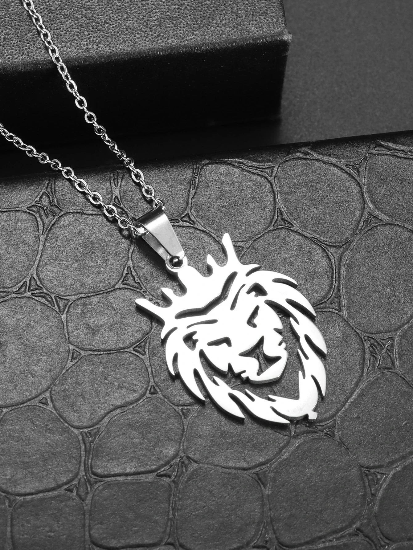 Lion Pendant Necklace — Stainless Steel