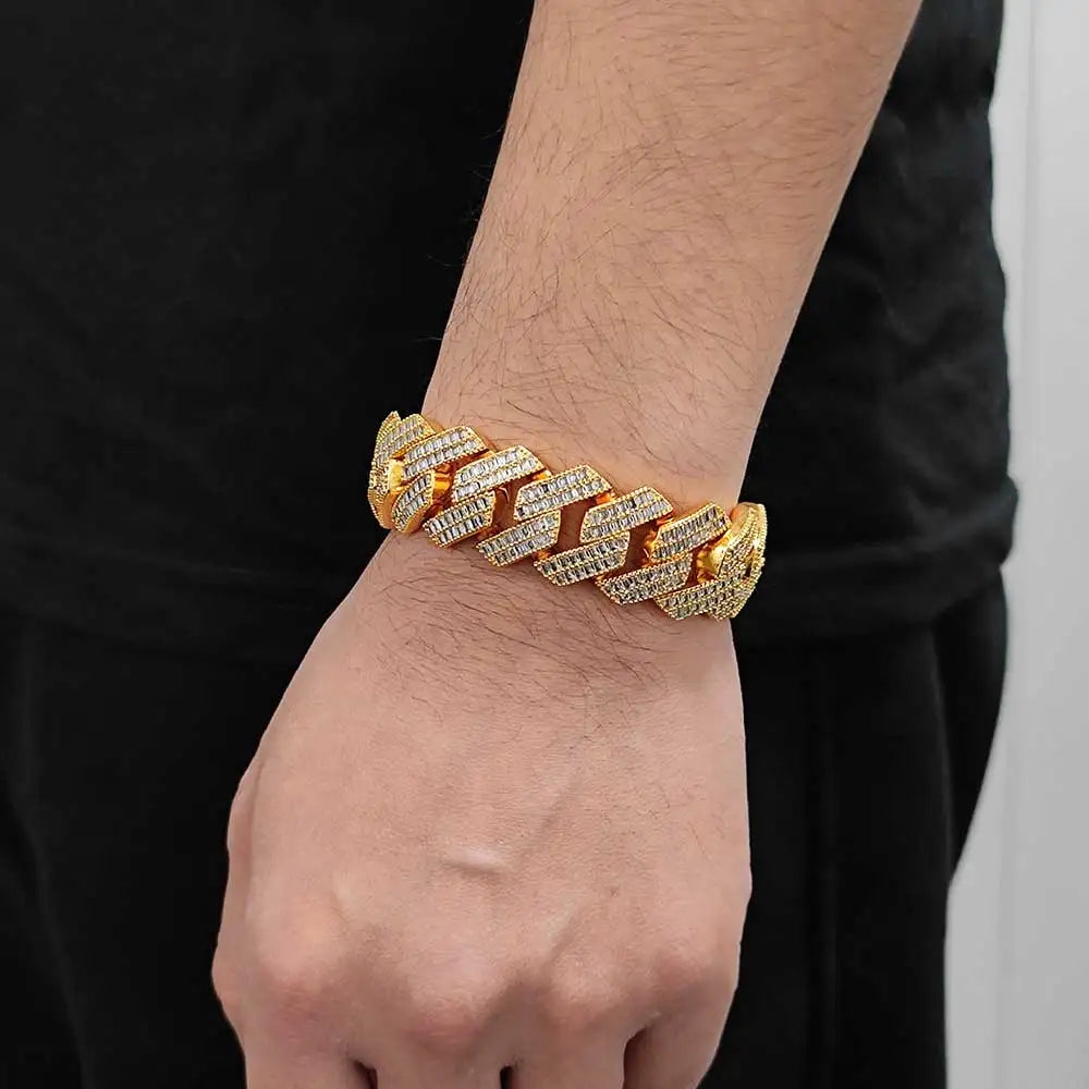 Iced Out Cuban Chain Necklace Stainless Steel 20MM